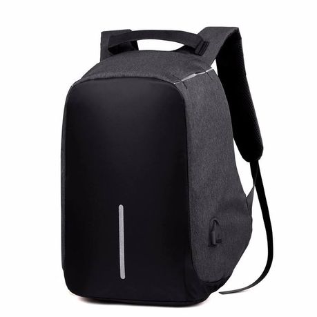 Anti-theft Travel Backpack Laptop School Bag with USB Charging Port - Blue