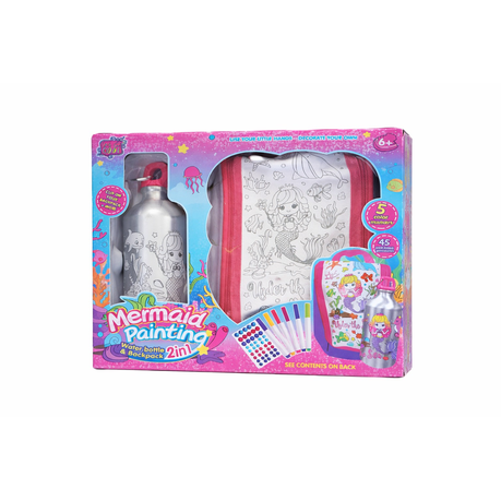 ZYS Mermaid Painting 2-in-1 Water Bottle & Backpack Set(26 x 29.2 x 8.6 cm)